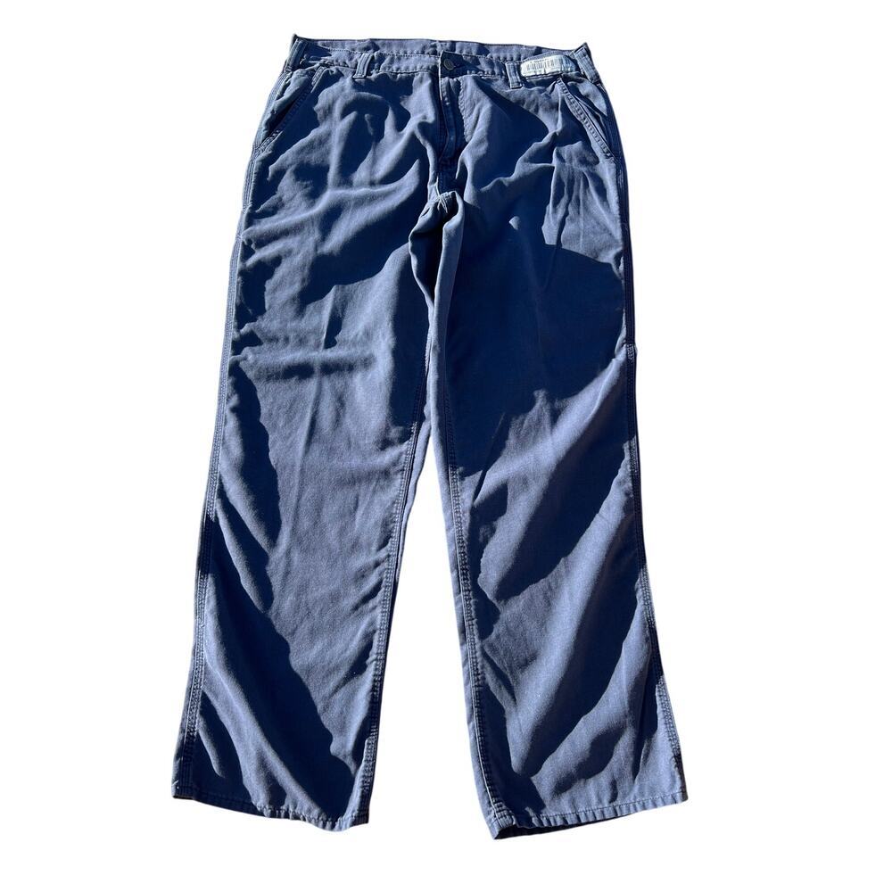 Carhartt Men's Carpenter 383-20 Pants 36X32 Navy Soft Canvas Dungaree Fit Work
